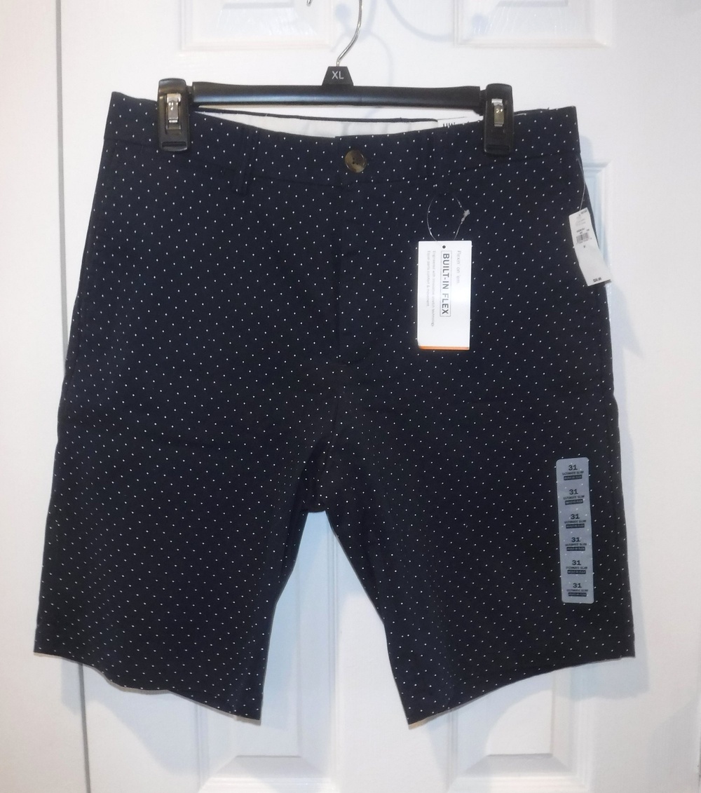 Old Navy Men's Shorts Navy Blue / White Polka Dots Size 31 NWT